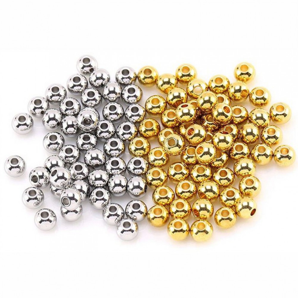 Ακρυλικές χάντρες επιμεταλλωμένες 3mm / 4mm / 5mm (συσκευασία∽100χάντρες) Ακρυλικές Χάντρες