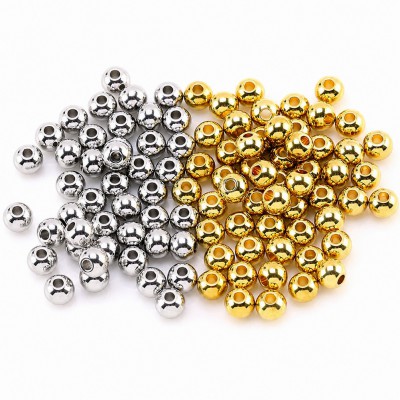 Ακρυλικές χάντρες επιμεταλλωμένες 3mm / 4mm / 5mm (συσκευασία∽100χάντρες)