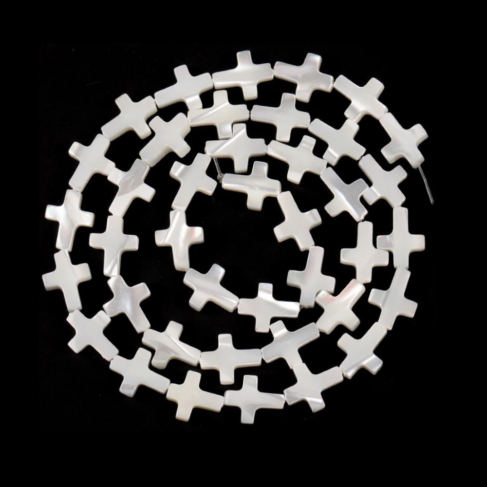Σταυρουδάκια φίλντισι 10x8mm πλακέ με περαστή τρύπα (σειρά∽39cm∽40τμχ.) Σταυροί
