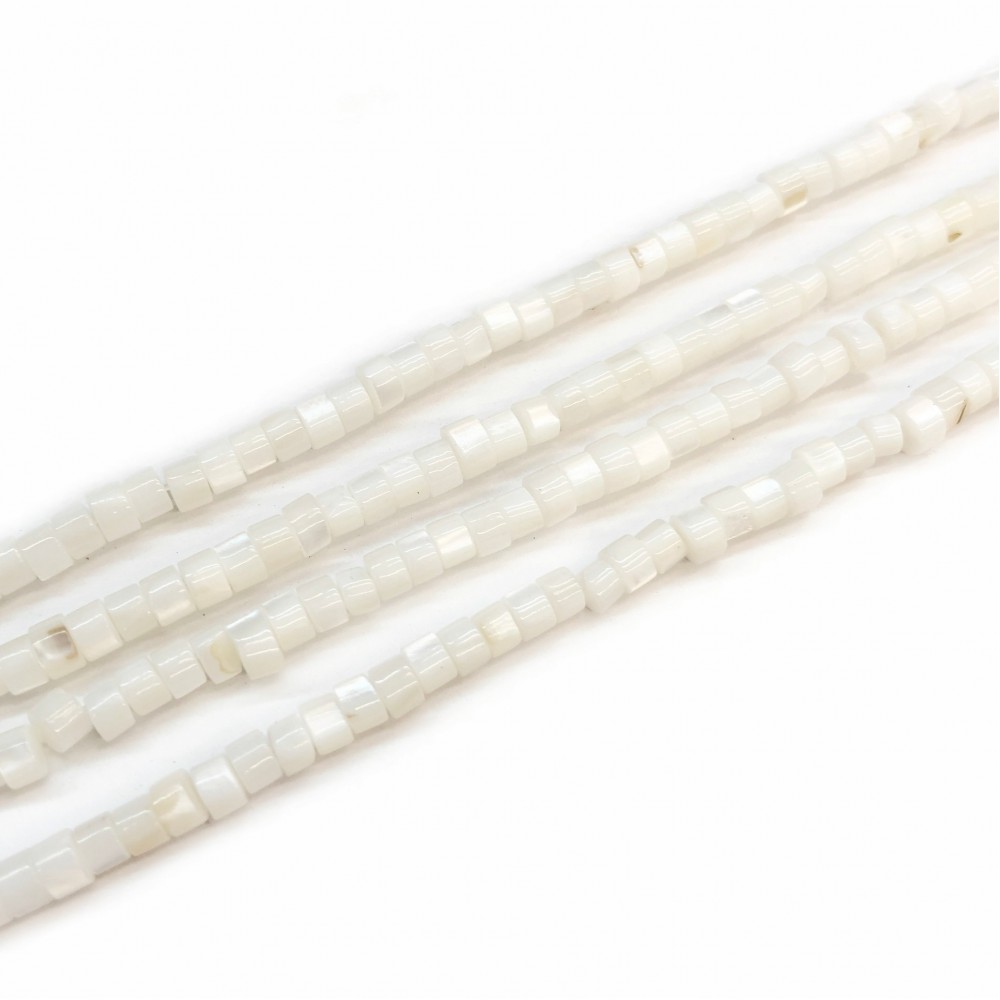 Mother of pearl natural rondelle beads 4x3mm (string∽39cm∽136beads) Mother of Pearl