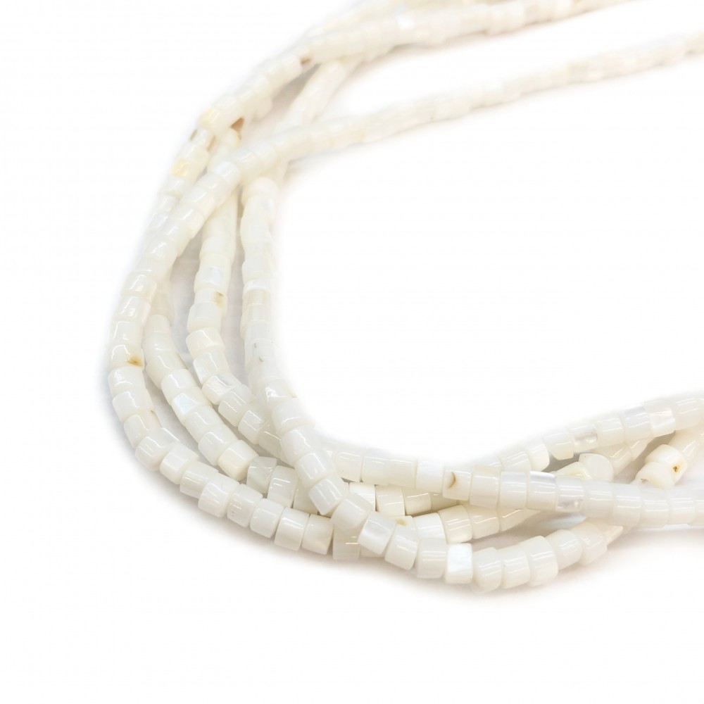 Mother of pearl natural rondelle beads 4x3mm (string∽39cm∽136beads) Mother of Pearl