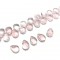 Glass drop beads transparent with pink color 11x8mm (string/80beads)