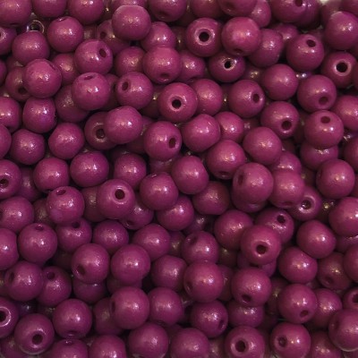 Χάντρες γυάλινες μωβ χρώμα 6mm (συσκευασία/40χάντρες)