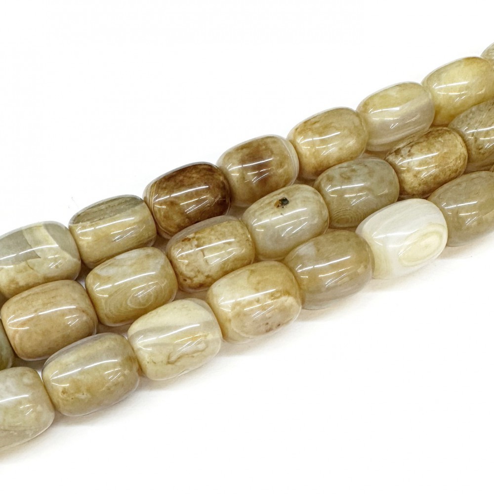 Χάντρες βαρελάκι 14x11mm Αχάτης (Crazy Agate) φυσικοί ημιπολύτιμοι λίθοι (σειρά∽38cm∽28χάντρες) Χάντρες για Κομπολόι
