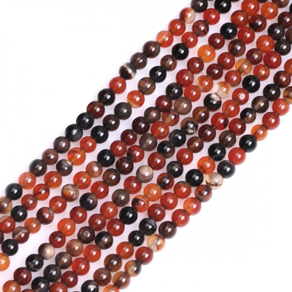 Αχάτης (Agate Dream Lace) φυσικοί ημιπολύτιμοι λίθοι χάντρες 4mm (σειρά∽37cm∽88χάντρες) Αχάτης - Agate
