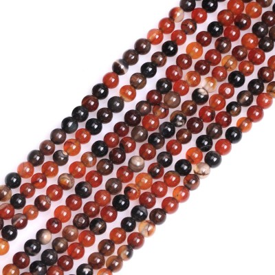Αχάτης (Agate Dream Lace) φυσικοί ημιπολύτιμοι λίθοι χάντρες 4mm (σειρά∽37cm∽88χάντρες)
