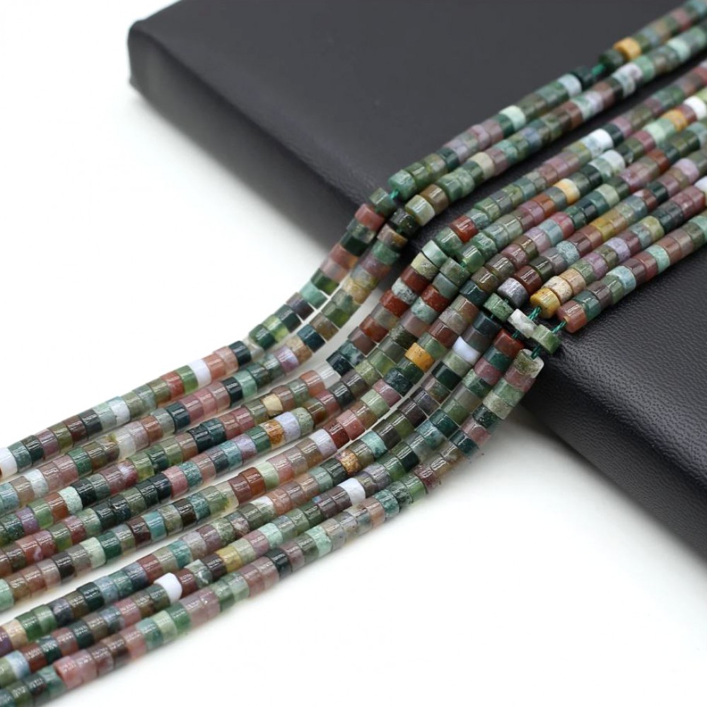 Αχάτης Ινδικός (Indian Agate) φυσικοί ημιπολύτιμοι λίθοι χάντρες ροδέλα 4x2mm (σειρά∽38cm∽150χάντρες) Αχάτης - Agate
