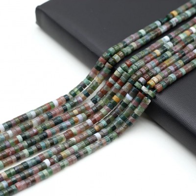 Αχάτης Ινδικός (Indian Agate) φυσικοί ημιπολύτιμοι λίθοι χάντρες ροδέλα 4x2mm (σειρά∽38cm∽150χάντρες)