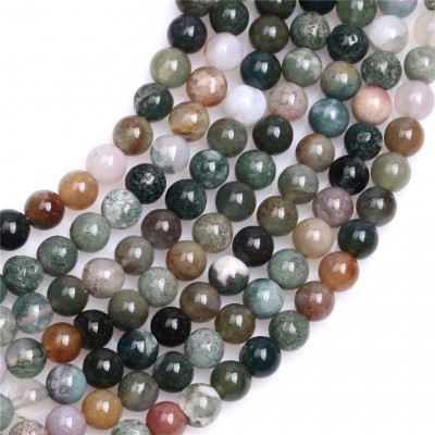 Αχάτης Ινδικός (Indian Agate) φυσικοί ημιπολύτιμοι λίθοι χάντρες 4mm/ 6mm/ 8mm/ 10mm (σειρά/37∽39cm)