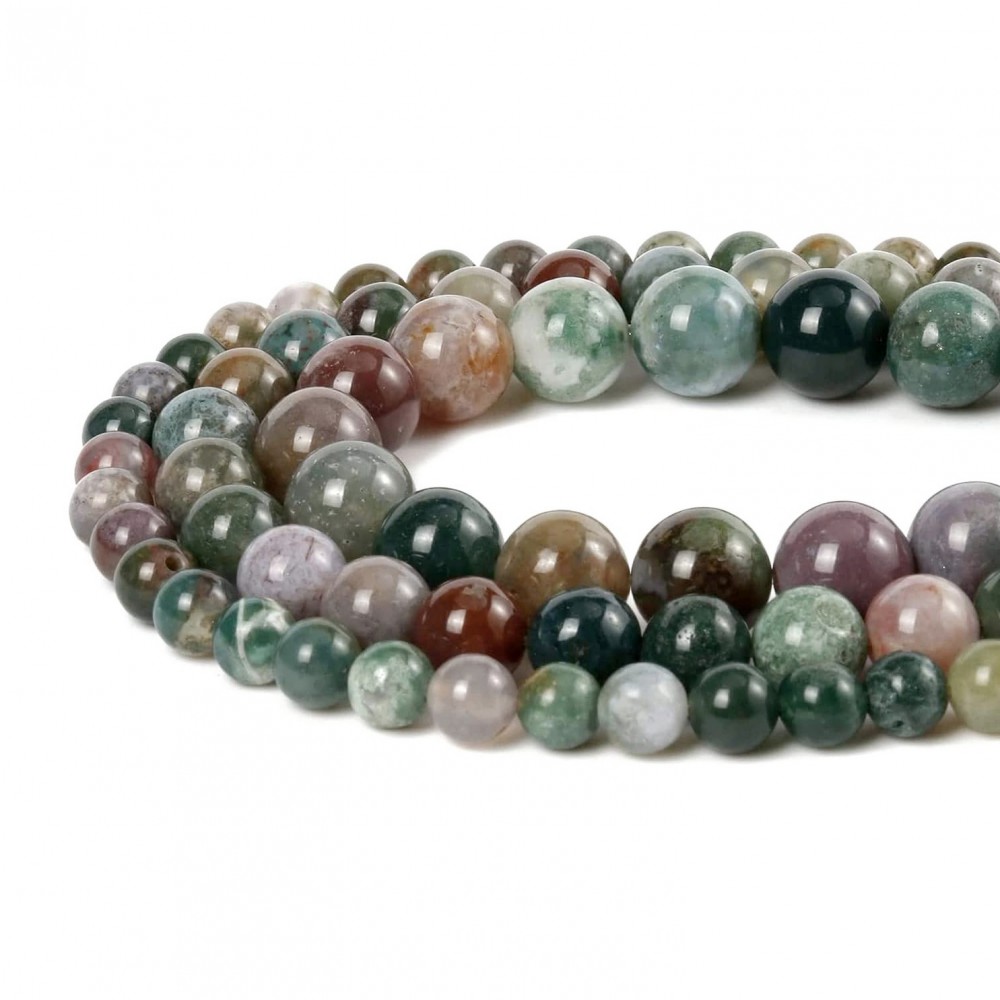 Αχάτης Ινδικός (Indian Agate) φυσικοί ημιπολύτιμοι λίθοι χάντρες 4mm/ 6mm/ 8mm/ 10mm (σειρά/37∽39cm) Αχάτης - Agate