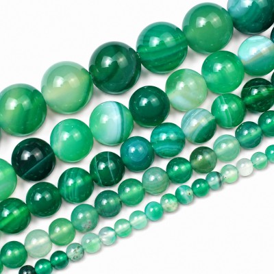 Αχάτης πράσινος (Agate) φυσικοί ημιπολύτιμοι λίθοι χάντρες 4mm/ 6mm/ 8mm/ 10mm/ 12mm (σειρά/37∽39cm)