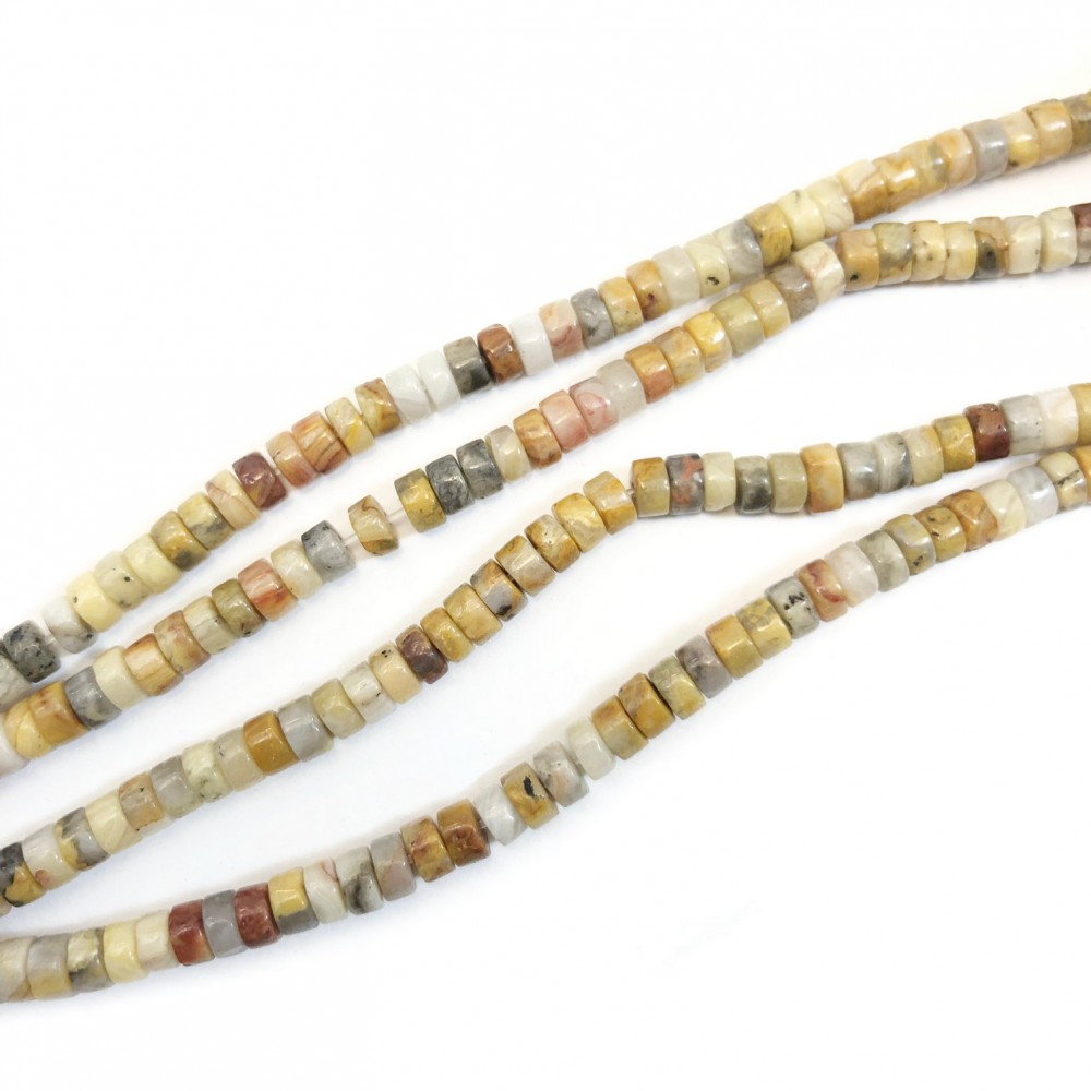 Αχάτης (Crazy Agate) φυσικοί ημιπολύτιμοι λίθοι χάντρες ροδέλα 4x2mm (σειρά∽38cm∽150χάντρες) Αχάτης - Agate