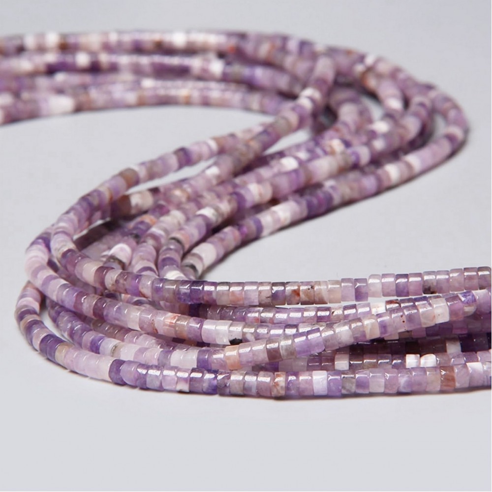 Αμέθυστος (Amethyst) φυσικοί ημιπολύτιμοι λίθοι χάντρες ροδέλα 4x2mm (σειρά∽38cm∽150χάντρες) Αμέθυστος - Amethyst