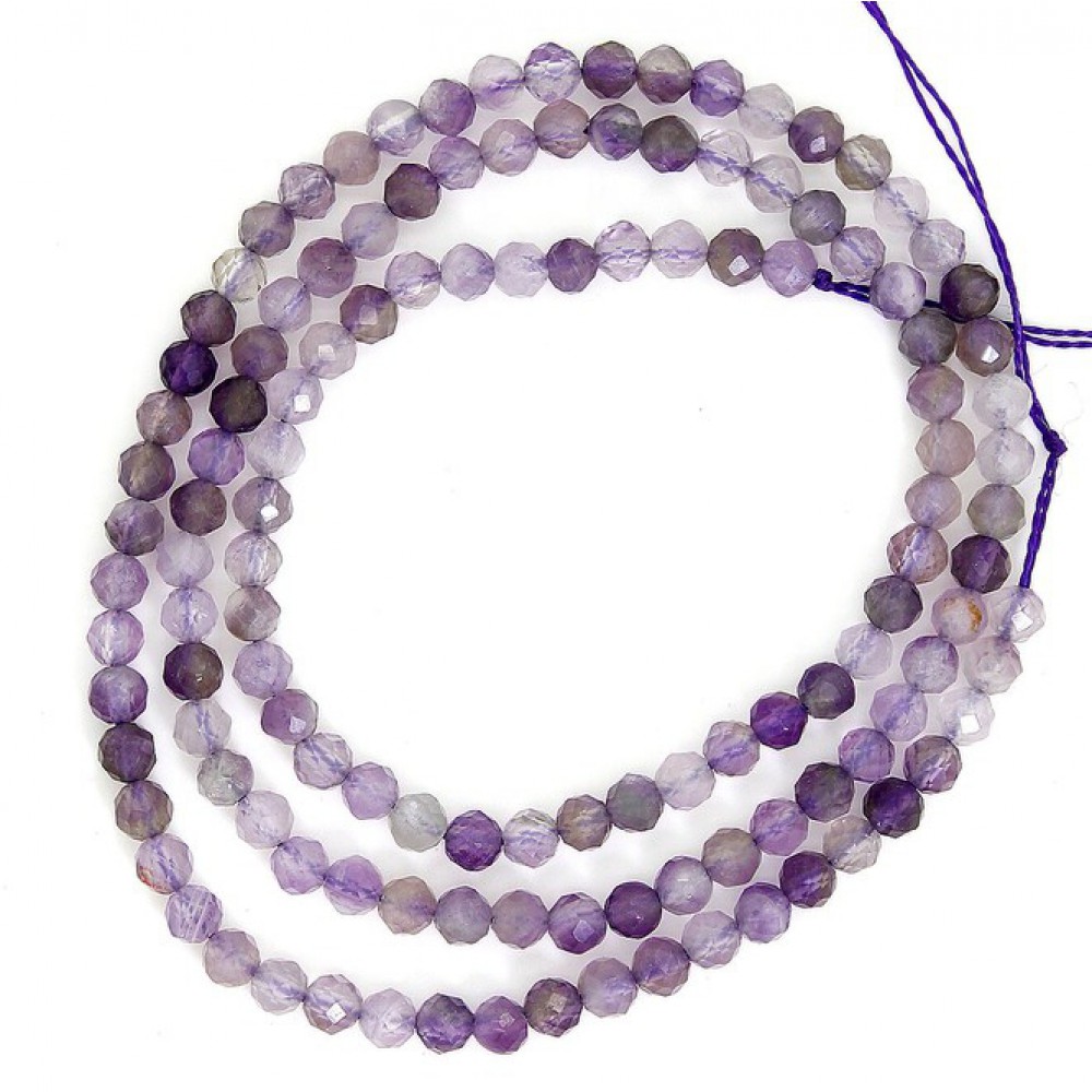 Αμέθυστος (Amethyst) φυσικοί ημιπολύτιμοι λίθοι χάντρες πολυγωνικές 3.5mm (σειρά∽38cm∽116χάντρες) Αμέθυστος - Amethyst