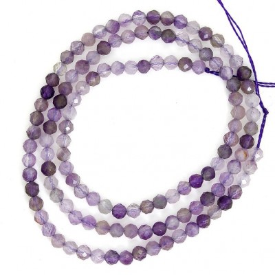 Αμέθυστος (Amethyst) φυσικοί ημιπολύτιμοι λίθοι χάντρες πολυγωνικές 3.5mm (σειρά∽38cm∽116χάντρες)