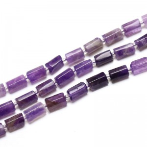 Αμέθυστος (Amethyst) φυσικοί ημιπολύτιμοι λίθοι χάντρες σωληνάκι ακανόνιστο 12x8mm (σειρά∽27χάντρες) Αμέθυστος - Amethyst