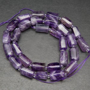 Αμέθυστος (Amethyst) φυσικοί ημιπολύτιμοι λίθοι χάντρες σωληνάκι ακανόνιστο 12x8mm (σειρά∽27χάντρες) Αμέθυστος - Amethyst