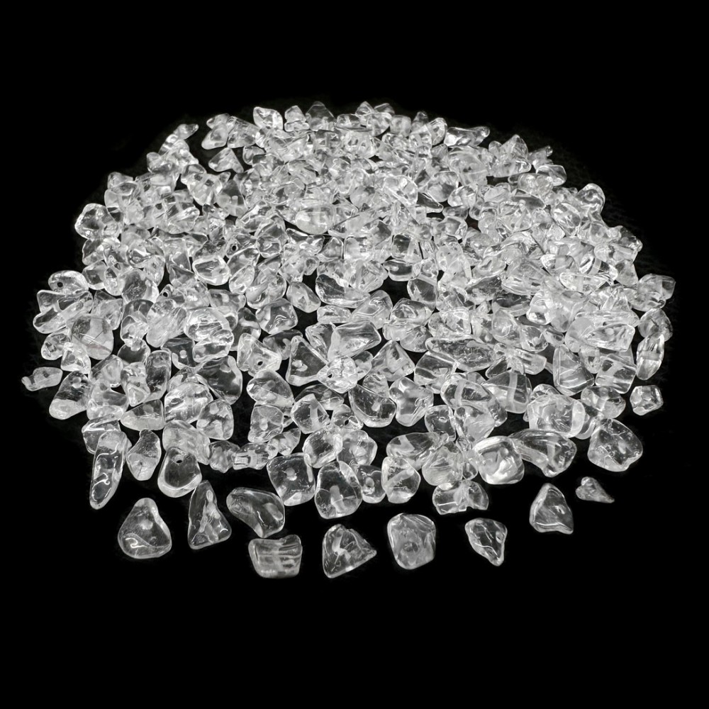 Χαλαζίας (Clear Quartz) φυσικοί ημιπολύτιμοι λίθοι ακανόνιστες χάντρες τσιπς 5∽7mm (συσκευασία∽200χάντρες∽65gr)