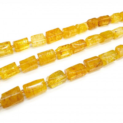 Κιτρίνης (Citrine) φυσικοί ημιπολύτιμοι λίθοι ακανόνιστες χάντρες 10∽15mm (σειρά∽24χάντρες)