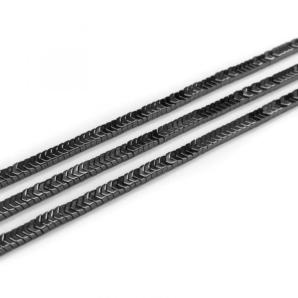 Αιματίτης (Hematite) φυσικοί ημιπολύτιμοι λίθοι χάντρες βέλος 3mm (σειρά∽40cm∽170χάντρες) Αιματίτης - Hematite