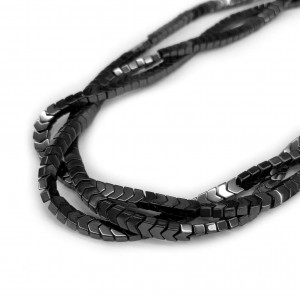 Αιματίτης (Hematite) φυσικοί ημιπολύτιμοι λίθοι χάντρες βέλος 4mm (σειρά∽40cm∽150χάντρες) Αιματίτης - Hematite