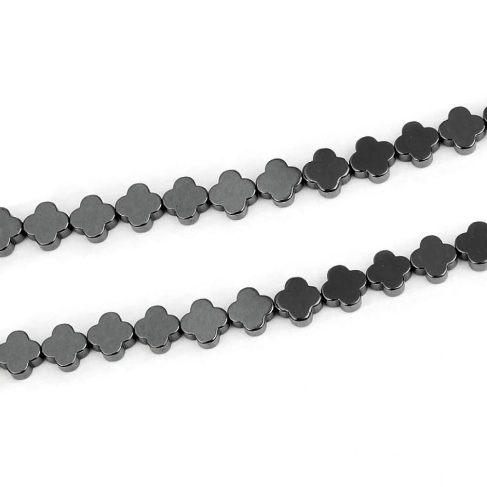 Αιματίτης (Hematite) φυσικοί ημιπολύτιμοι λίθοι χάντρες σταυρουδάκι με στρογγυλεμένες γωνίες 8mm (σειρά∽41cm∽50χάντρες) Αιματίτης - Hematite