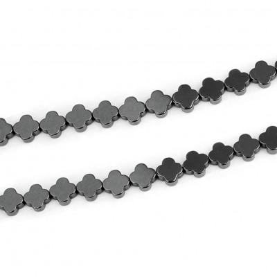 Αιματίτης (Hematite) φυσικοί ημιπολύτιμοι λίθοι χάντρες σταυρουδάκι με στρογγυλεμένες γωνίες 8mm (σειρά∽41cm∽50χάντρες)