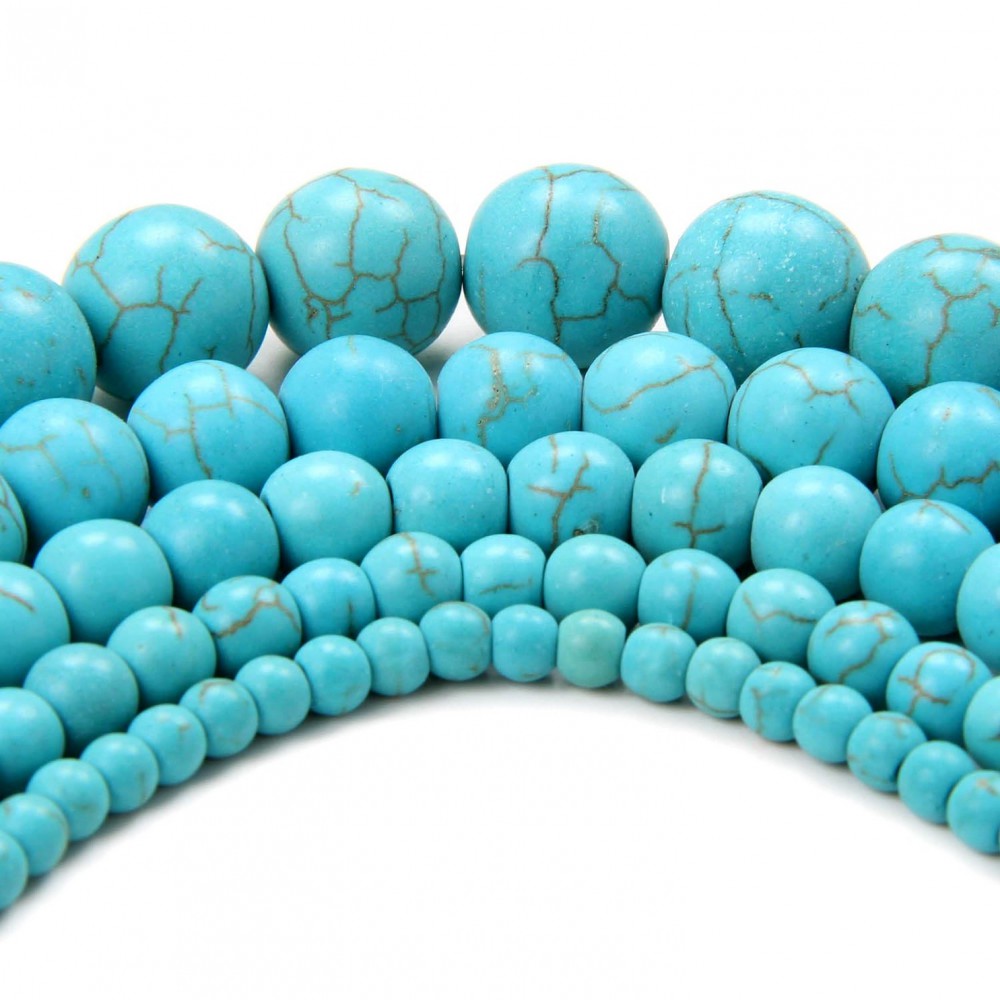 Turqoise Howlite beads natural semi precious stones 4mm/ 6mm/ 8mm/ 10mm/ 12mm (string/35∽37cm) Howlite