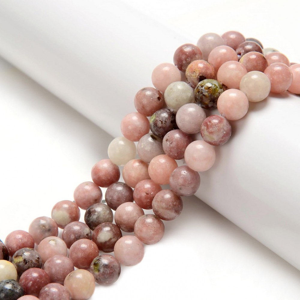 Ίασπις (Cherry Blossom Jasper) φυσικοί ημιπολύτιμοι λίθοι χάντρες 4mm/ 6mm/ 8mm/ 10mm (σειρά/38∽39cm) Ίασπις - Jasper
