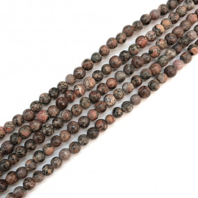 Ίασπις (Leopard Skin Jasper) φυσικοί ημιπολύτιμοι λίθοι χάντρες 5mm (σειρά∽39cm∽90χάντρες)