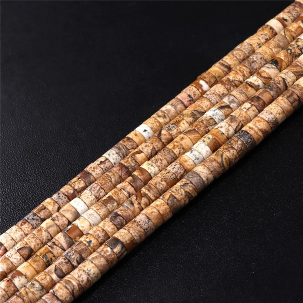 Ίασπις (Picture Jasper) φυσικοί ημιπολύτιμοι λίθοι χάντρες ροδέλα 4x2mm (σειρά∽38cm∽150χάντρες) Ίασπις - Jasper