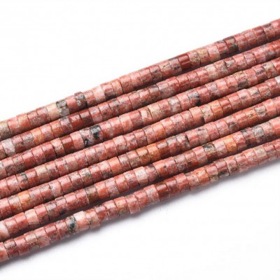 Ίασπις (Pink Jasper) φυσικοί ημιπολύτιμοι λίθοι χάντρες ροδέλα 4x2mm (σειρά∽38cm∽150χάντρες)
