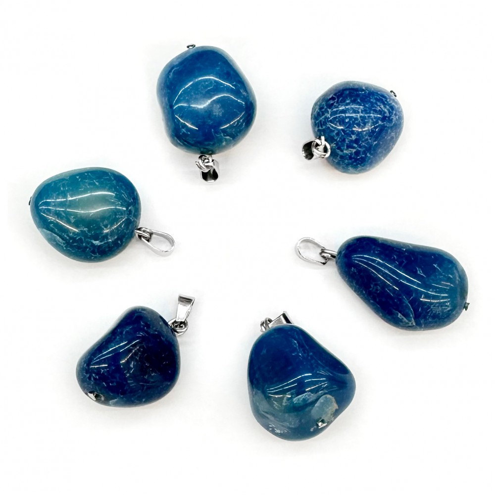 Agate blue natural semi precious hanging irregular stone 20∽25mm Irregular Shape Stones