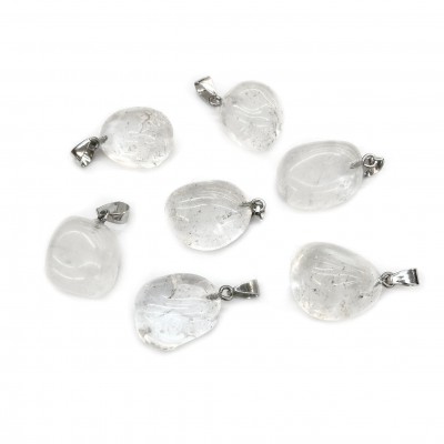 Χαλαζίας (Clear White Quartz) φυσικός ημιπολύτιμος λίθος ακανόνιστος κρεμαστός 20∽25mm