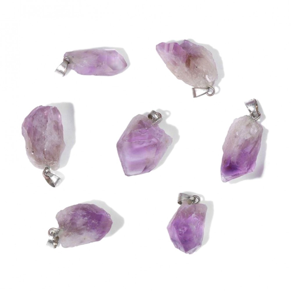 Amethyst Light natural semi precious hanging irregular rough stone 20∽25mm Irregular Shape Stones