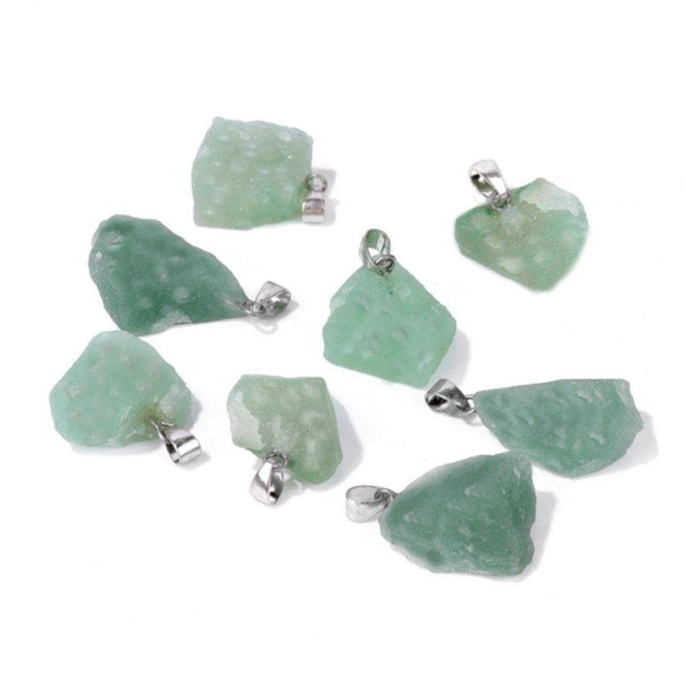 Αβεντουρίνη πράσινη (Aventurine) ακατέργαστος φυσικός ημιπολύτιμος λίθος ακανόνιστος κρεμαστός 20∽25mm Ακανόνιστοι Κρεμαστοί Λίθοι