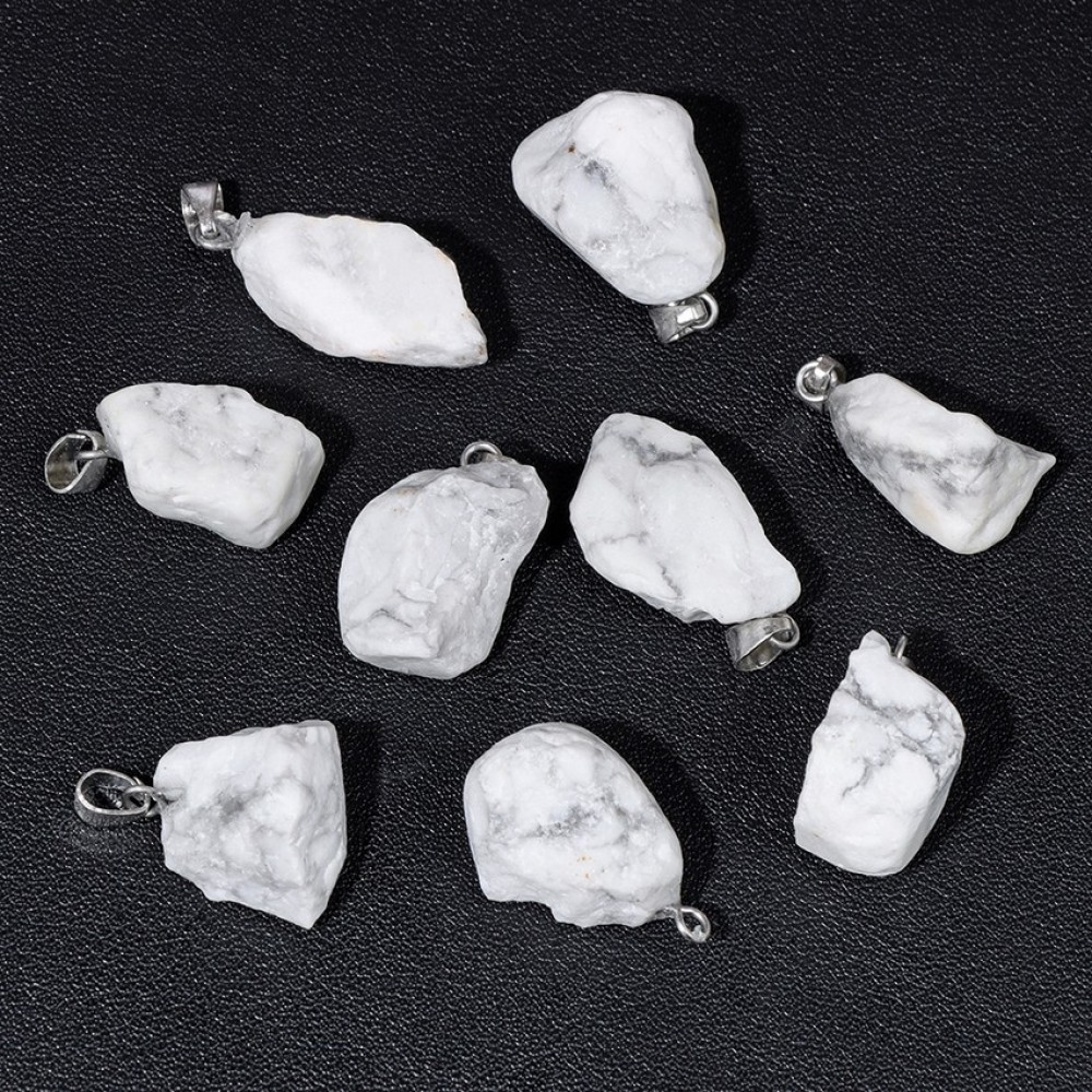Χαολίτης λευκός (white Howlite) ακατέργαστος φυσικός ημιπολύτιμος λίθος ακανόνιστος κρεμαστός 20∽25mm Ακανόνιστοι Κρεμαστοί Λίθοι