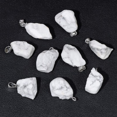 Χαολίτης λευκός (white Howlite) ακατέργαστος φυσικός ημιπολύτιμος λίθος ακανόνιστος κρεμαστός 20∽25mm