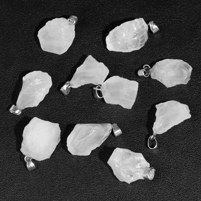 Χαλαζίας λευκός (White Quartz) ακατέργαστος φυσικός ημιπολύτιμος λίθος ακανόνιστος κρεμαστός 20∽25mm