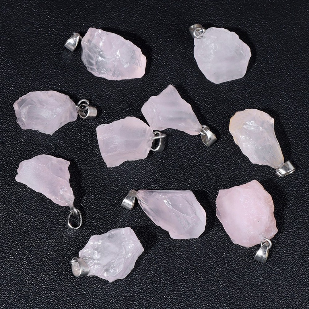 Χαλαζίας ροζ (Rose Quartz) ακατέργαστος φυσικός ημιπολύτιμος λίθος ακανόνιστος κρεμαστός 20∽25mm Ακανόνιστοι Κρεμαστοί Λίθοι
