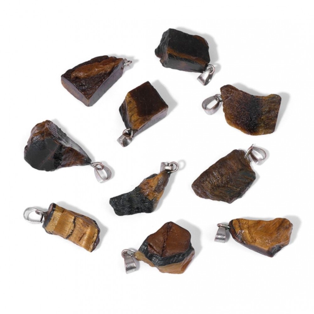Μάτι της Τίγρης (Tiger Eye) ακατέργαστος φυσικός ημιπολύτιμος λίθος ακανόνιστος κρεμαστός 20∽25mm Ακανόνιστοι Κρεμαστοί Λίθοι