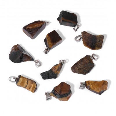 Μάτι της Τίγρης (Tiger Eye) ακατέργαστος φυσικός ημιπολύτιμος λίθος ακανόνιστος κρεμαστός 20∽25mm