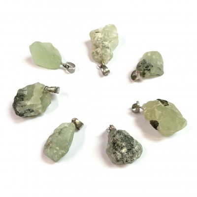 Πρενίτης (Prehnite) ακατέργαστος φυσικός ημιπολύτιμος λίθος ακανόνιστος κρεμαστός 20∽25mm