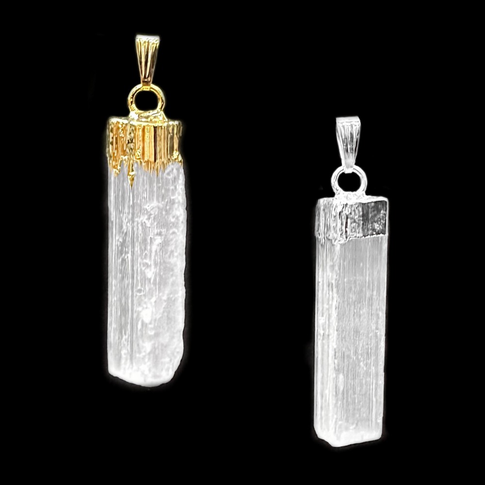 Σεληνίτης (Selenite) ακατέργαστος φυσικός ημιπολύτιμος λίθος ράβδος ακανόνιστη κρεμαστή 40mm Ακανόνιστοι Κρεμαστοί Λίθοι