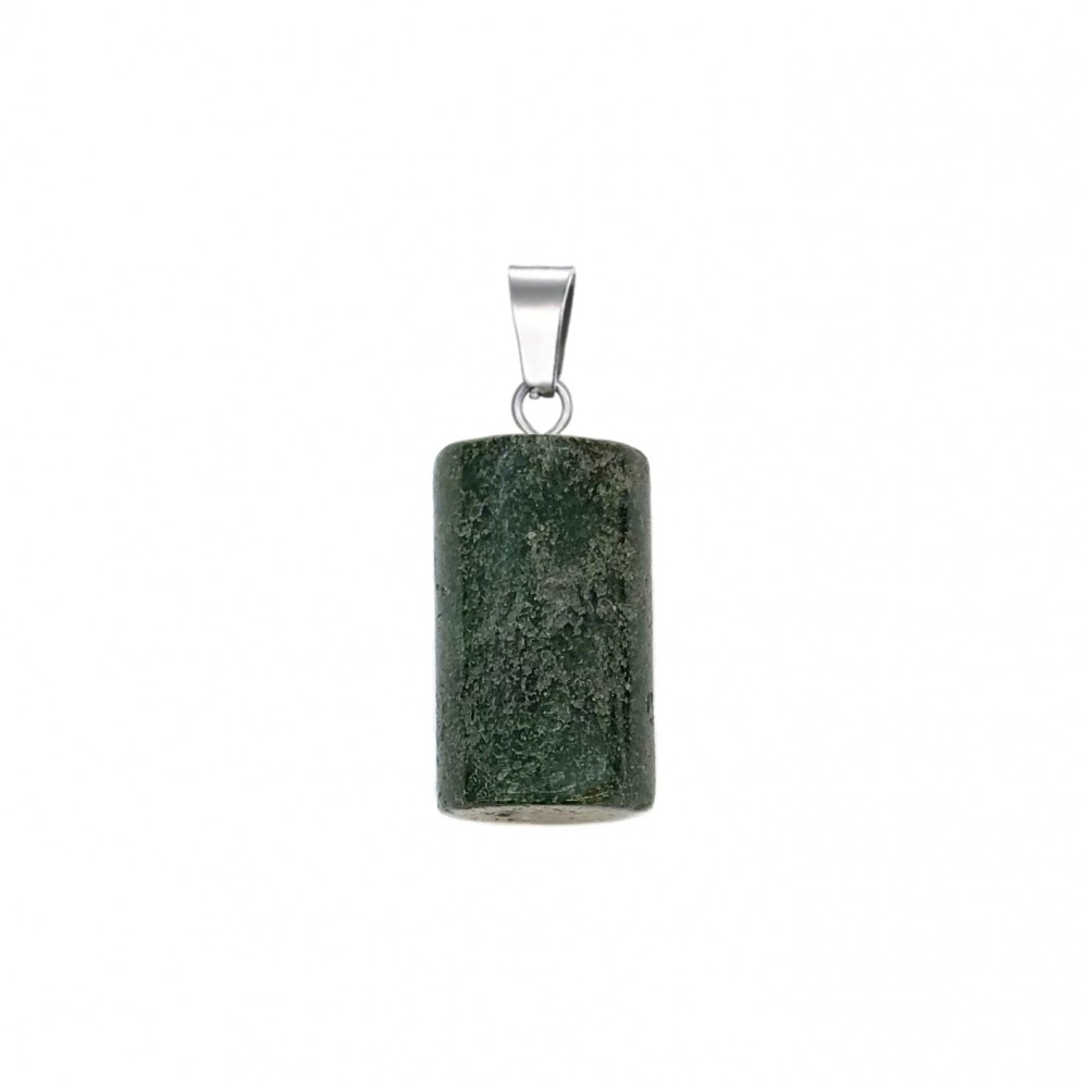 Αχάτης Βρυώδης (Moss Grass Agate) φυσικός ημιπολύτιμος λίθος κρεμαστός κύλινδρος 20x10mm Κύλινδρος Κρεμαστοί Λίθοι