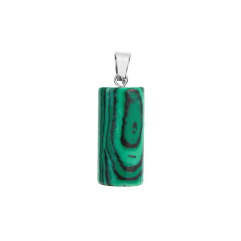 Malachite green natural semi precious hanging stone cylinder 20x10mm Cylinder Shape Stones