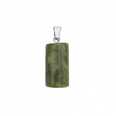 Νεφρίτης (Nephrite) φυσικός ημιπολύτιμος λίθος κρεμαστός κύλινδρος 20x10mm