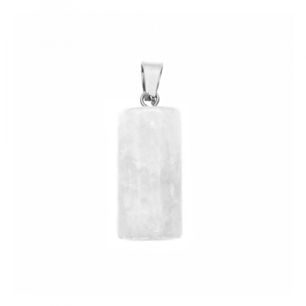 White Quartz natural semi precious hanging stone cylinder 20x10mm Cylinder Shape Stones