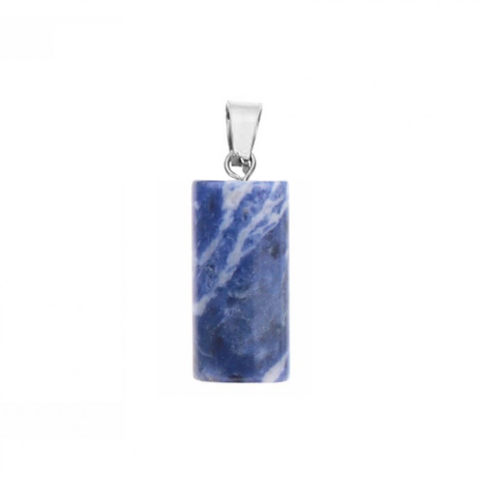 Σοδαλίτης (Sodalite) φυσικός ημιπολύτιμος λίθος κρεμαστός κύλινδρος 20x10mm Κύλινδρος Κρεμαστοί Λίθοι