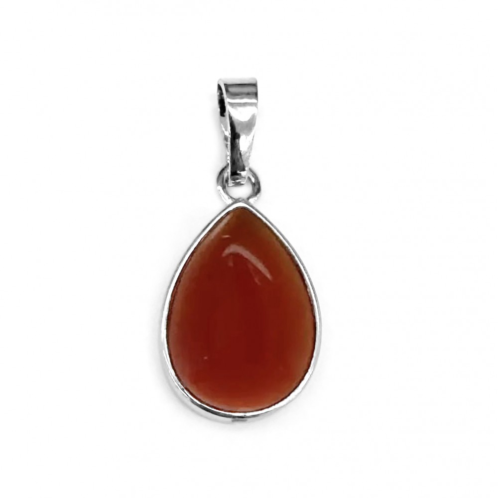 Κορνεόλη (Carnelian) φυσικός ημιπολύτιμος λίθος δάκρυ με καστόνι κρεμαστό 20x15mm Δάκρυ Κρεμαστοί Λίθοι